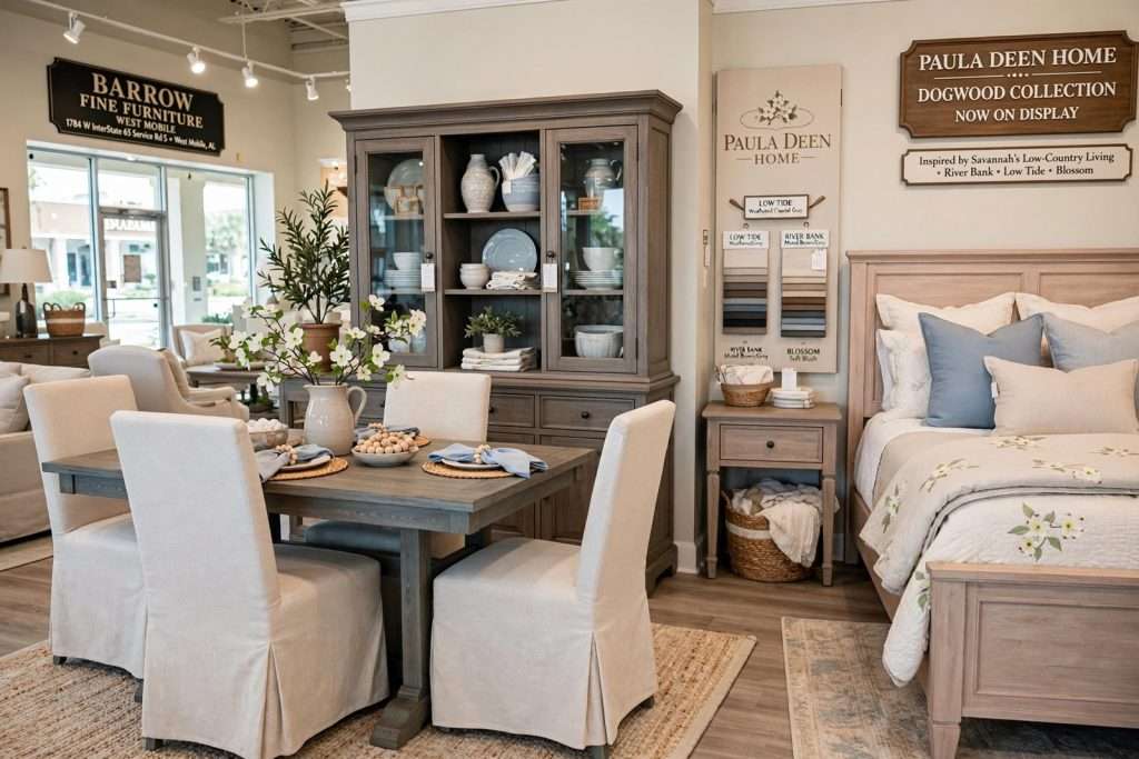 Illustration for the news story: Paula Deen’s Dogwood Collection Arrives at Barrow Fine Furniture in West Mobile