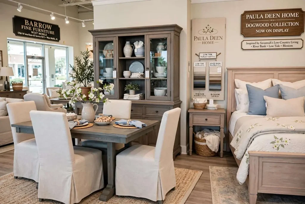 Illustration for the news story: Paula Deen’s Dogwood Collection Arrives at Barrow Fine Furniture in West Mobile