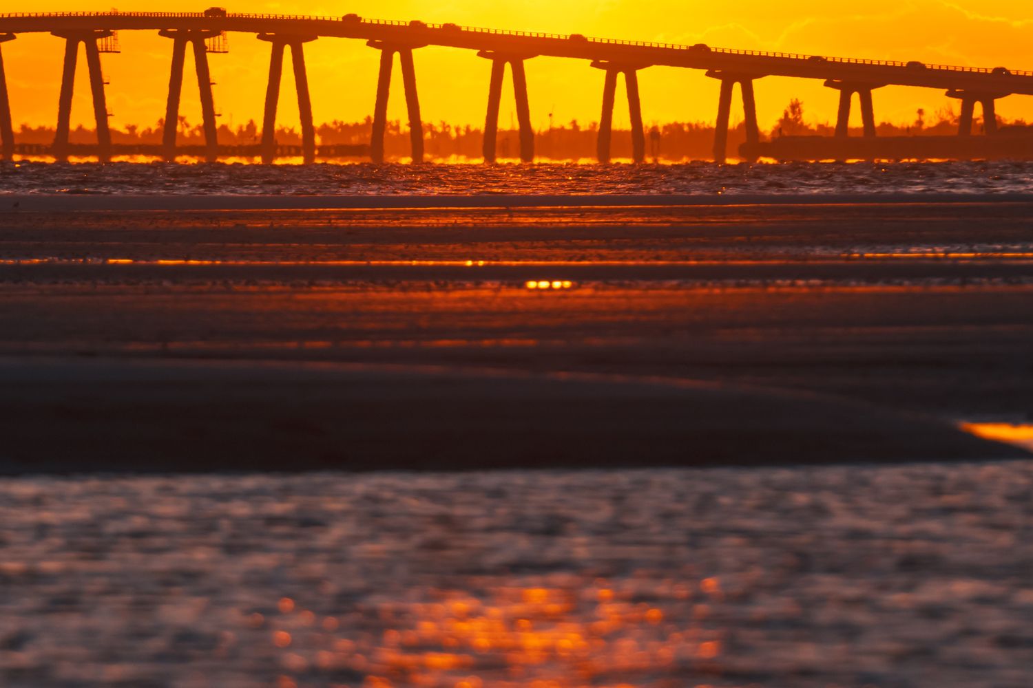 The Pensacola Bay Bridge stretching across the water in Florida