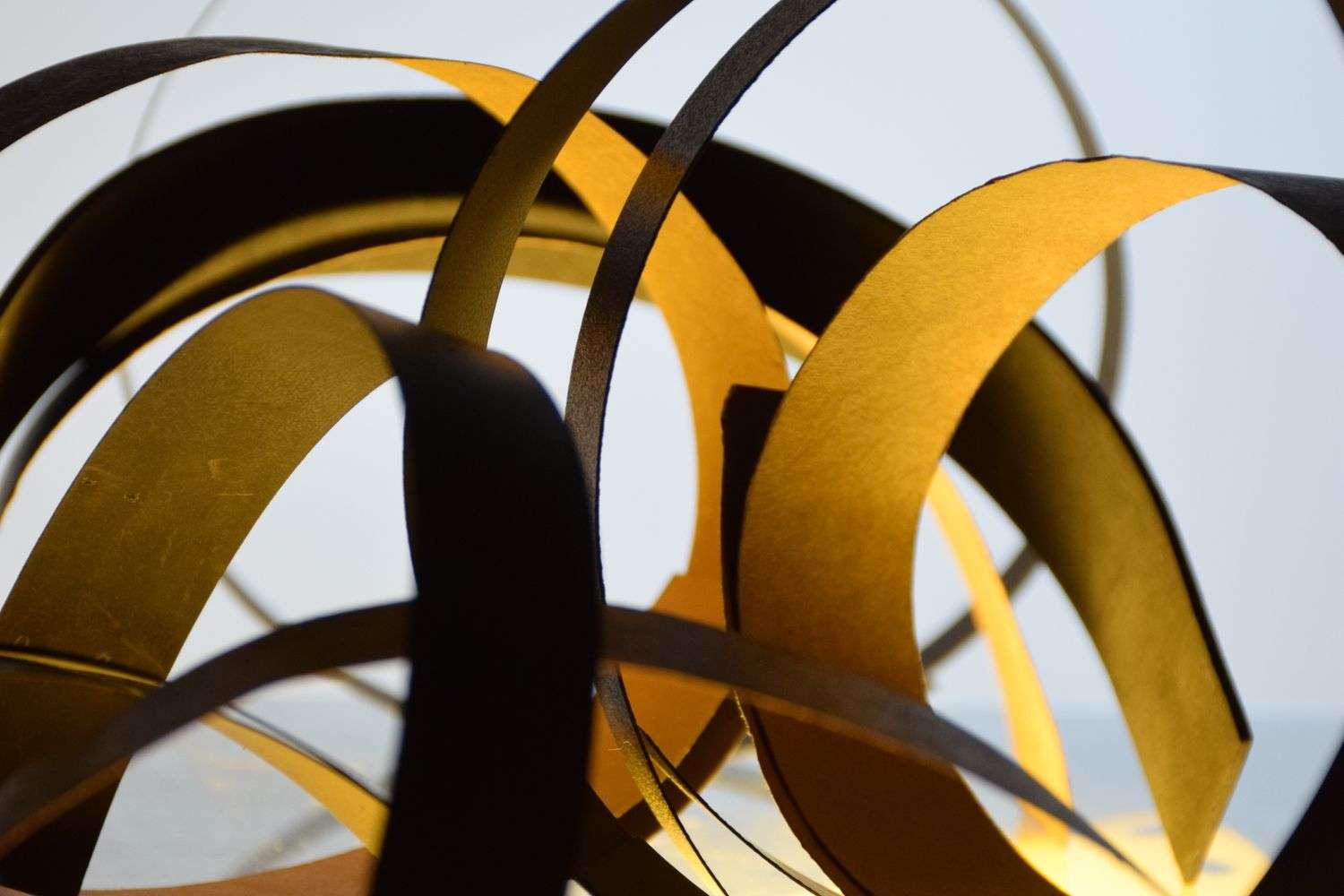 A contemporary art installation using bold yellow, black, and white elements