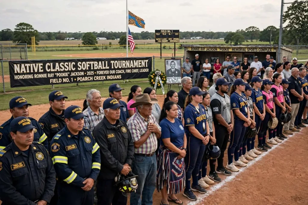 Illustration for the news story: Poarch Creek Community Gathers to Honor Ronnie ‘Pookie’ Jackson at Native Classic Softball Tournament