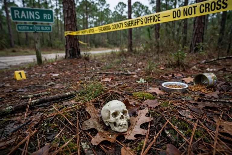 Illustration for the news story: Possible Infant Skull Found In Wooded Area Near Byrneville Prompts Investigation — But It Was A ‘Realistic Fake’