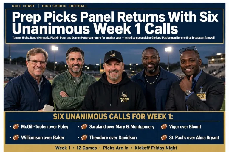 Illustration for the news story: Prep Picks Panel Returns With Six Unanimous Week 1 Calls
