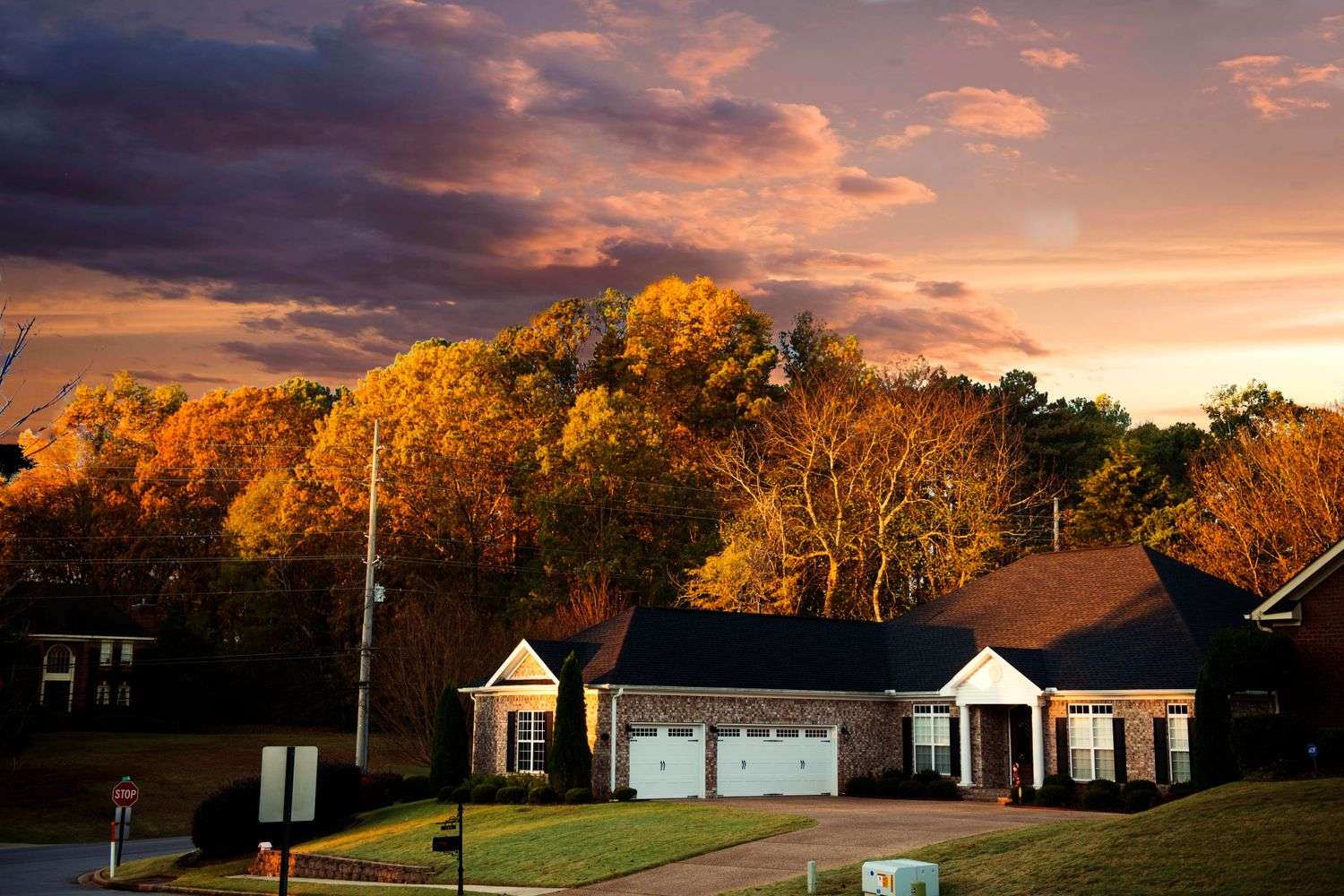 Houses along a residential street in Prichard, Alabama