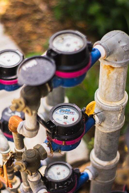 Close-up of a residential water meter