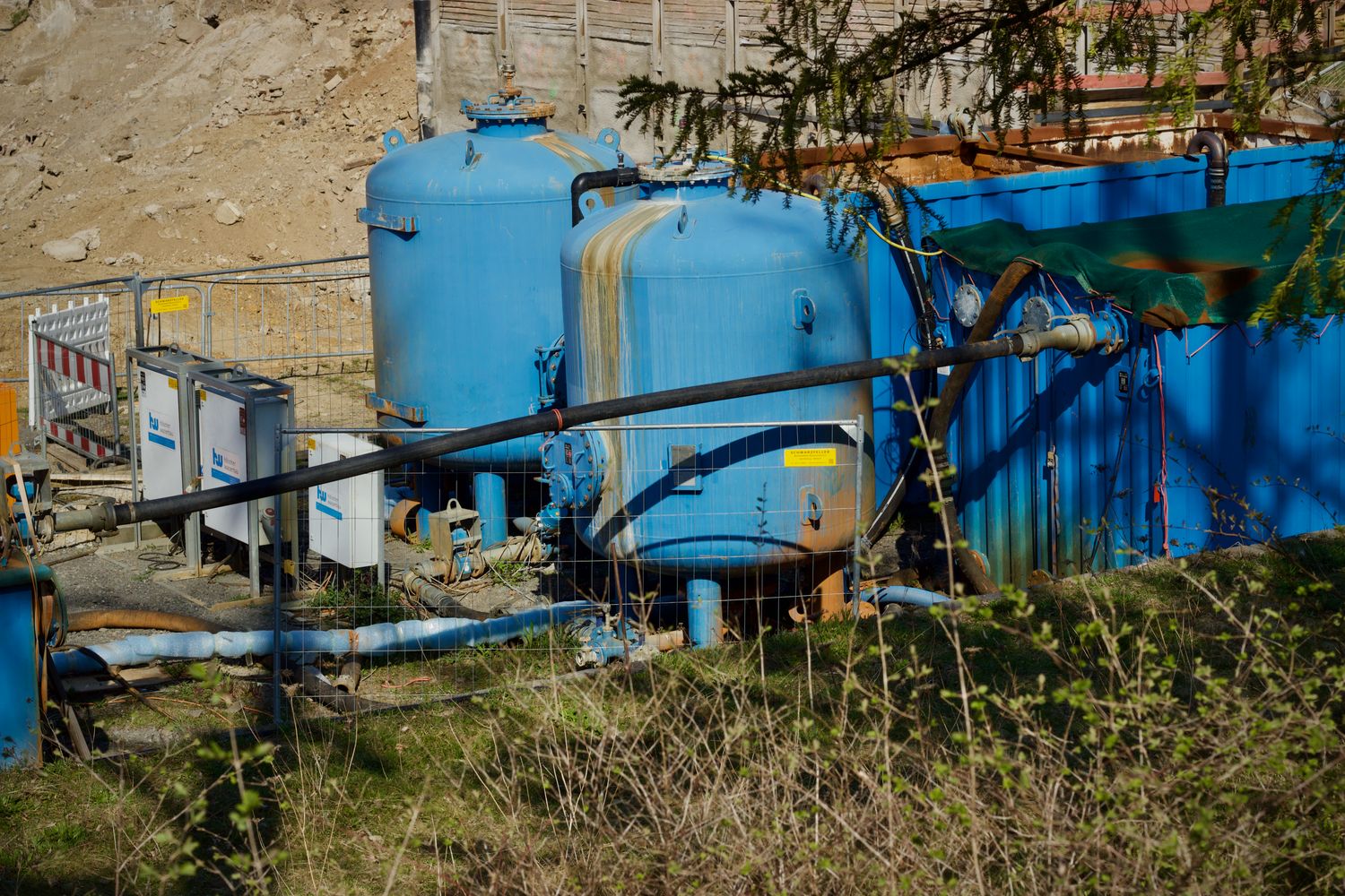 Water treatment plant storage tanks