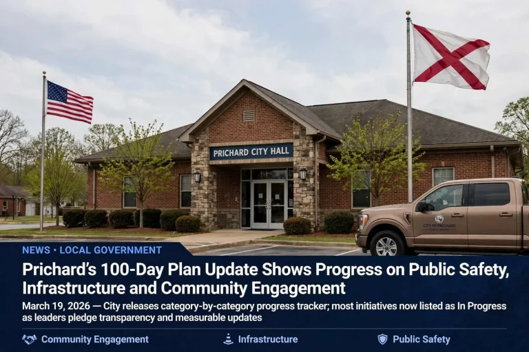 Illustration for the news story: Prichard’s 100-Day Plan Update Shows Progress on Public Safety, Infrastructure and Community Engagement