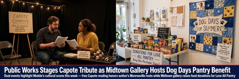 Illustration for the news story: Public Works Stages Capote Tribute as Midtown Gallery Hosts Dog Days Pantry Benefit