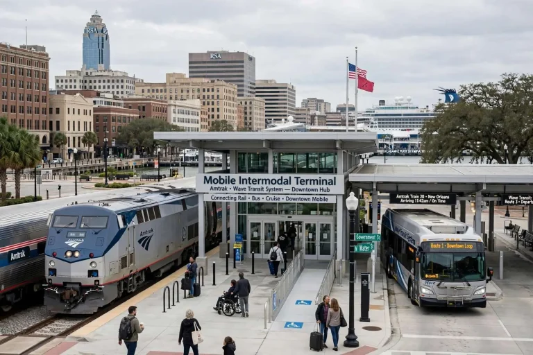 Illustration for the news story: Push Underway to Open Downtown Mobile Transit and Amtrak Terminal