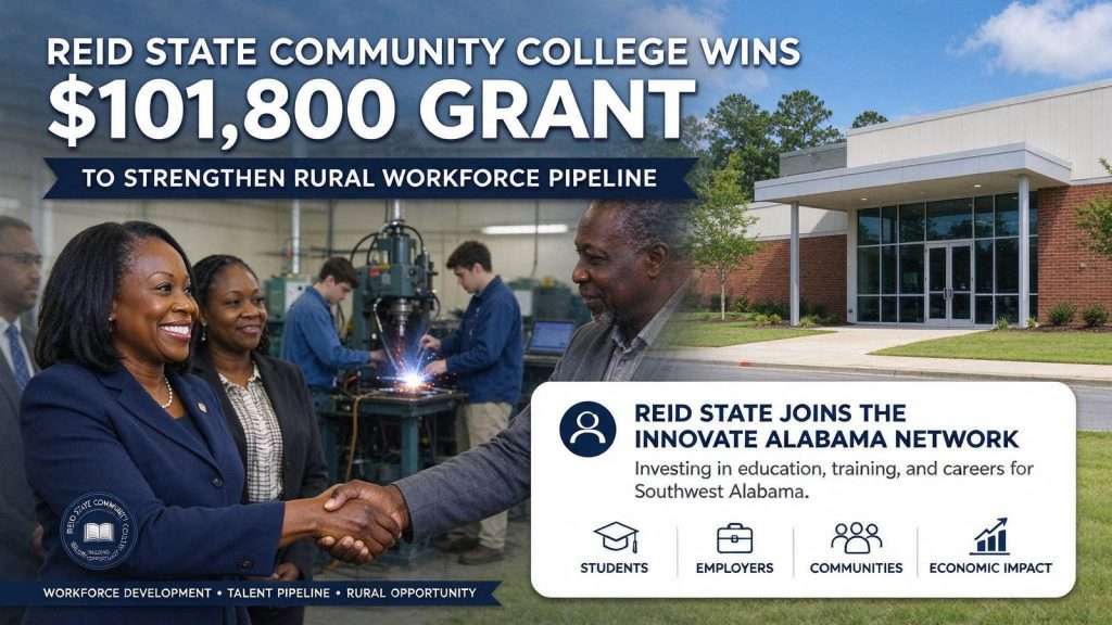 Illustration for the news story: Reid State Community College Wins $101,800 Grant to Strengthen Rural Workforce Pipeline