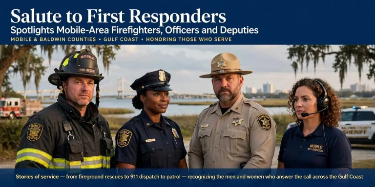 Illustration for the news story: Salute to First Responders Spotlights Mobile-Area Firefighters, Officers and Deputies