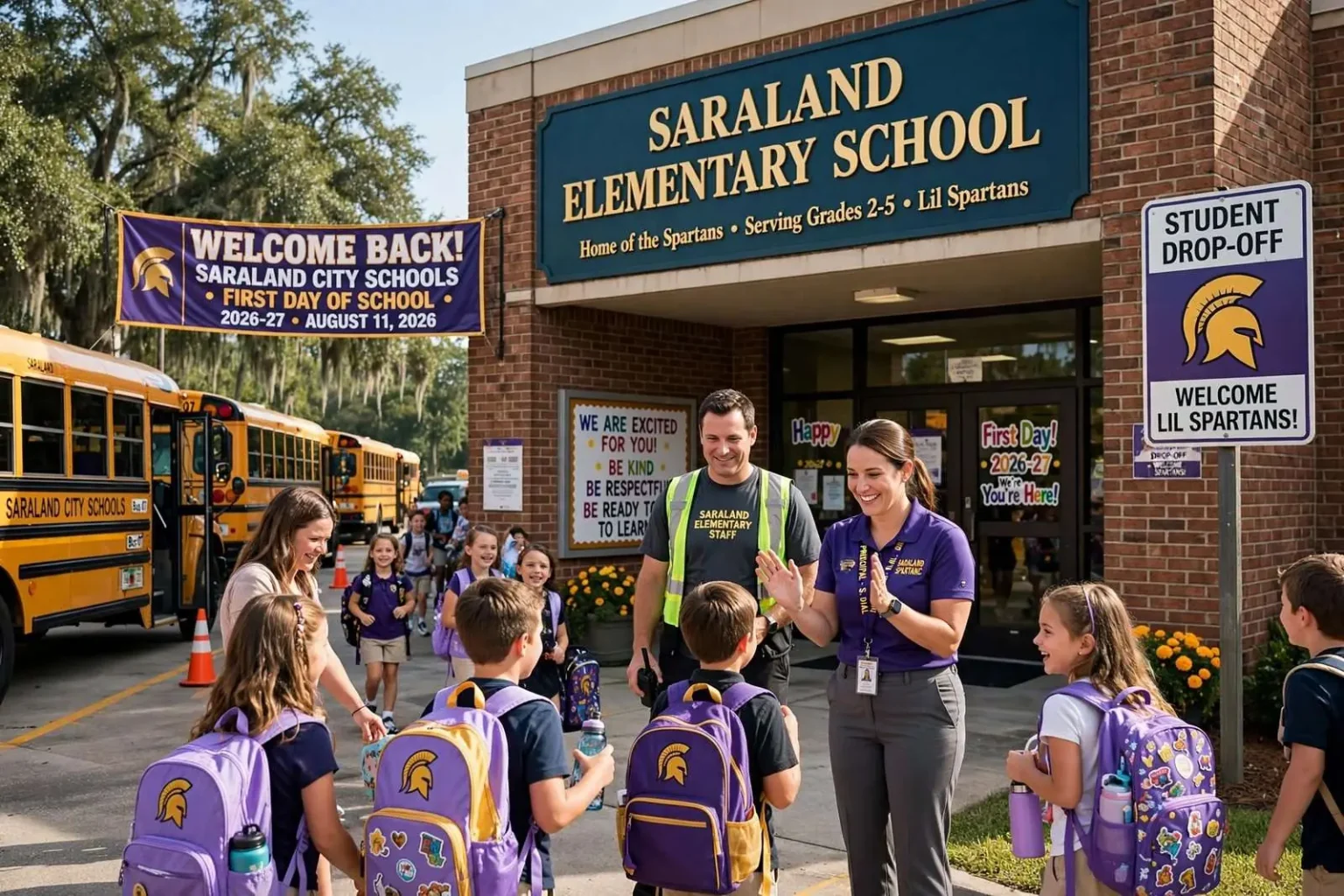 Illustration for the news story: Saraland City Schools Welcome Students Back for the First Day of the 2026-27 Year