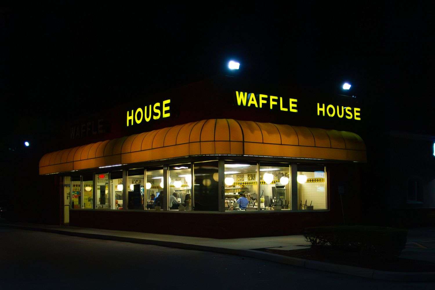 Waffle House restaurant exterior in Saraland, Alabama