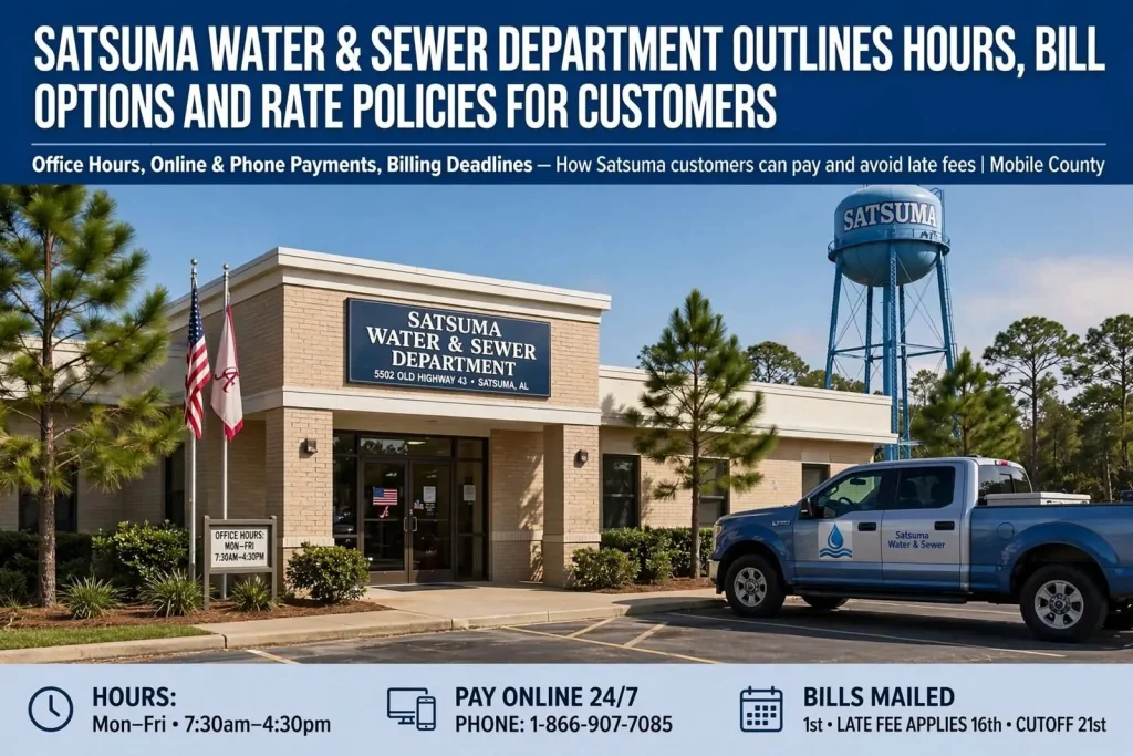 Illustration for the news story: Satsuma Water & Sewer Department Outlines Hours, Bill Pay Options and Rate Policies for Customers