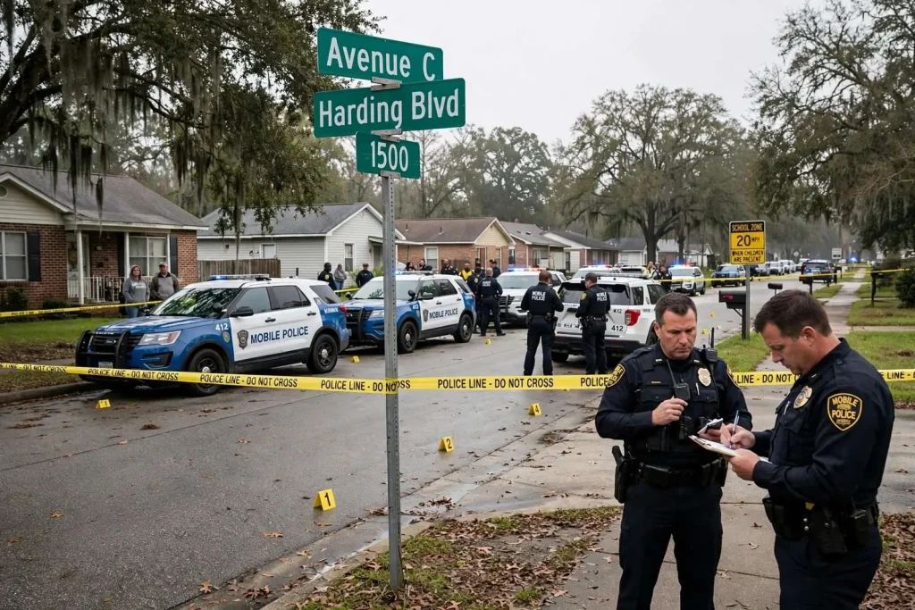 Illustration for the news story: Second Deadly Shooting Hits Mobile Neighborhood Hours After Unrelated Elm Circle Killing