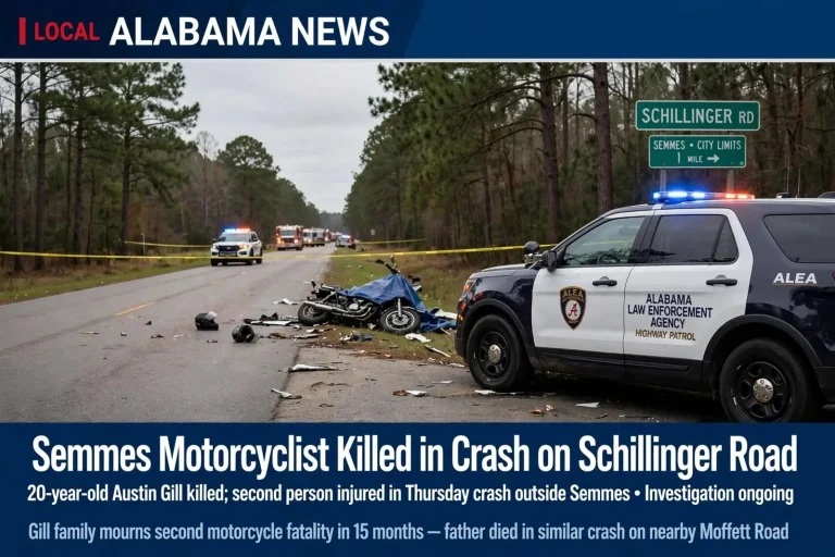 Illustration for the news story: Semmes Motorcyclist Killed in Crash on Schillinger Road