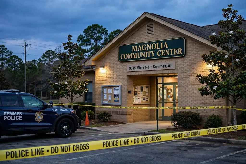 Illustration for the news story: Semmes Police Investigate Criminal Mischief Incident at Magnolia Community Center