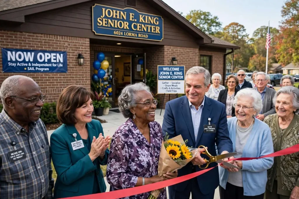 Illustration for the news story: Seniors in Hillsdale Finally Have a Place of Their Own: Mobile Opens John E. King Senior Center