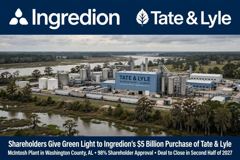 Illustration for the news story: Shareholders Give Green Light to Ingredion’s $5 Billion Purchase of Tate & Lyle, Owner of McIntosh Plant