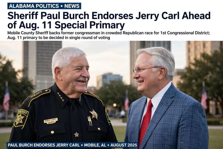 Illustration for the news story: Sheriff Paul Burch Endorses Jerry Carl Ahead of Aug. 11 Special Primary