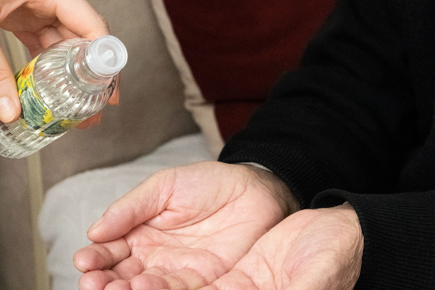 An elderly person receiving care