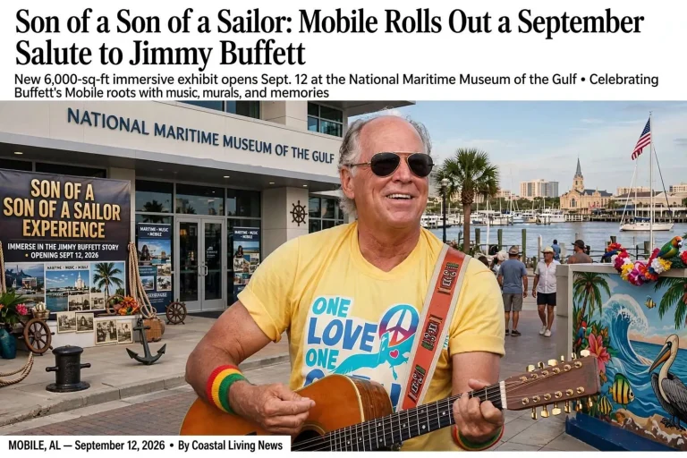 Illustration for the news story: Son of a Son of a Sailor: Mobile Rolls Out a September Salute to Jimmy Buffett