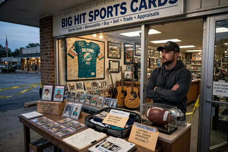 Illustration for the news story: Spanish Fort shop owner’s tip unravels alleged theft of Semmes man’s $200,000 memorabilia collection
