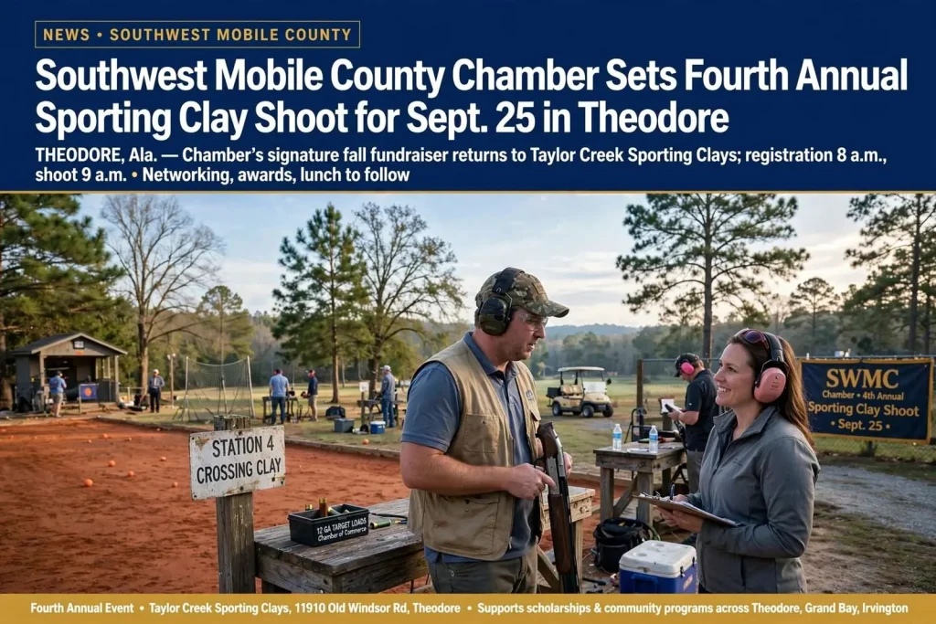 Illustration for the news story: Southwest Mobile County Chamber Sets Fourth Annual Sporting Clay Shoot for Sept. 25 in Theodore