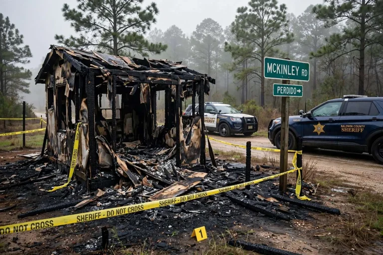 Illustration for the news story: Tattoos Seen on Security Footage Helped Investigators Identify Perdido Arson Suspect
