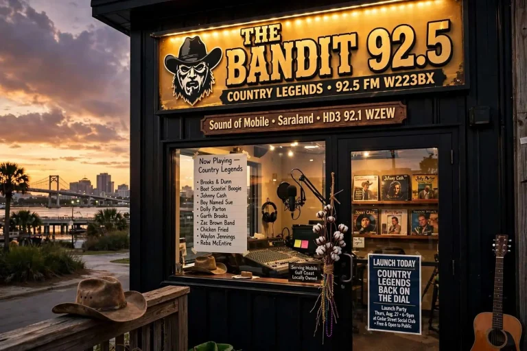 Illustration for the news story: ‘The Bandit’ Brings Country Legends Back to Mobile Airwaves as Local Station Rebrands