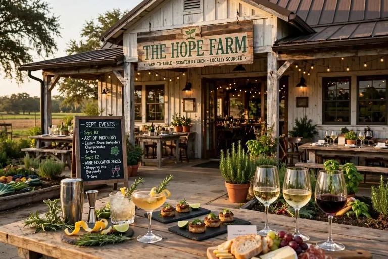 Illustration for the news story: The Hope Farm to Host Eastern Shore Bartending Championship and Burgundy Wine Class in September