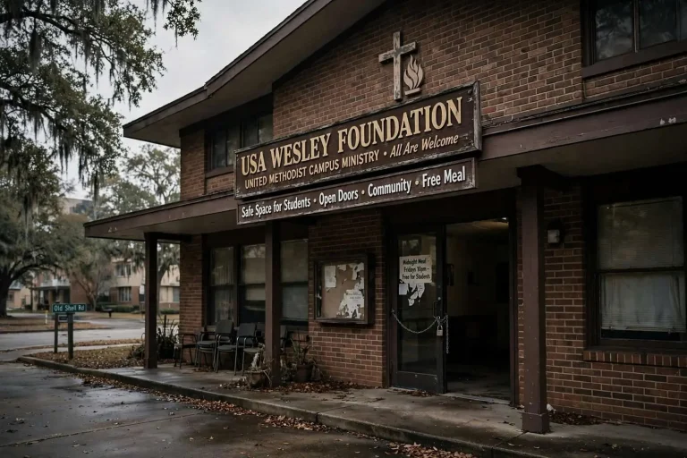 Illustration for the news story: The House That Wasn’t a Home: How a Campus Ministry Became a Place of Fear