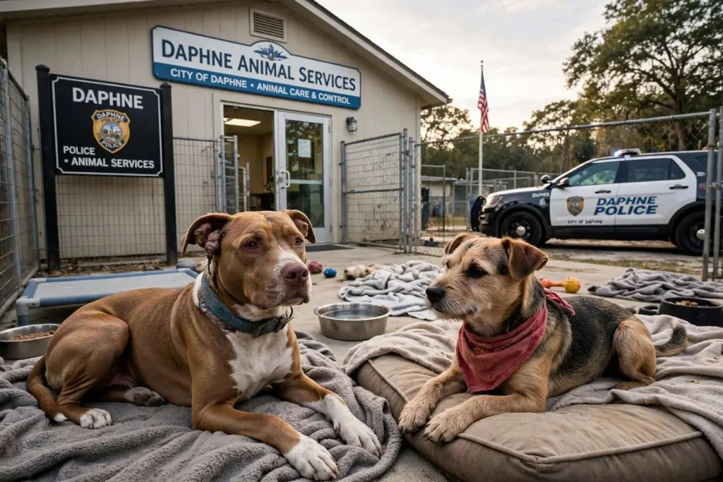 Illustration for the news story: Third Suspect Surrenders in Daphne Animal Cruelty Case, Closing Investigation