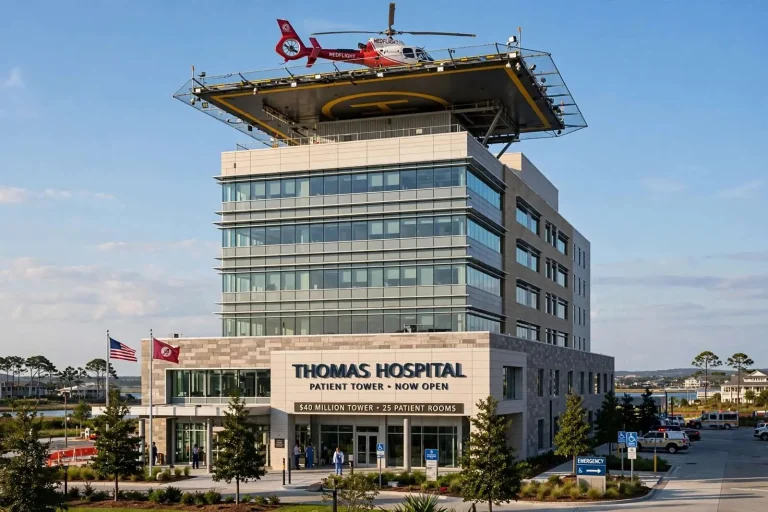 Illustration for the news story: Thomas Hospital Opens New $40 Million Tower With Helipad, 25 Patient Rooms