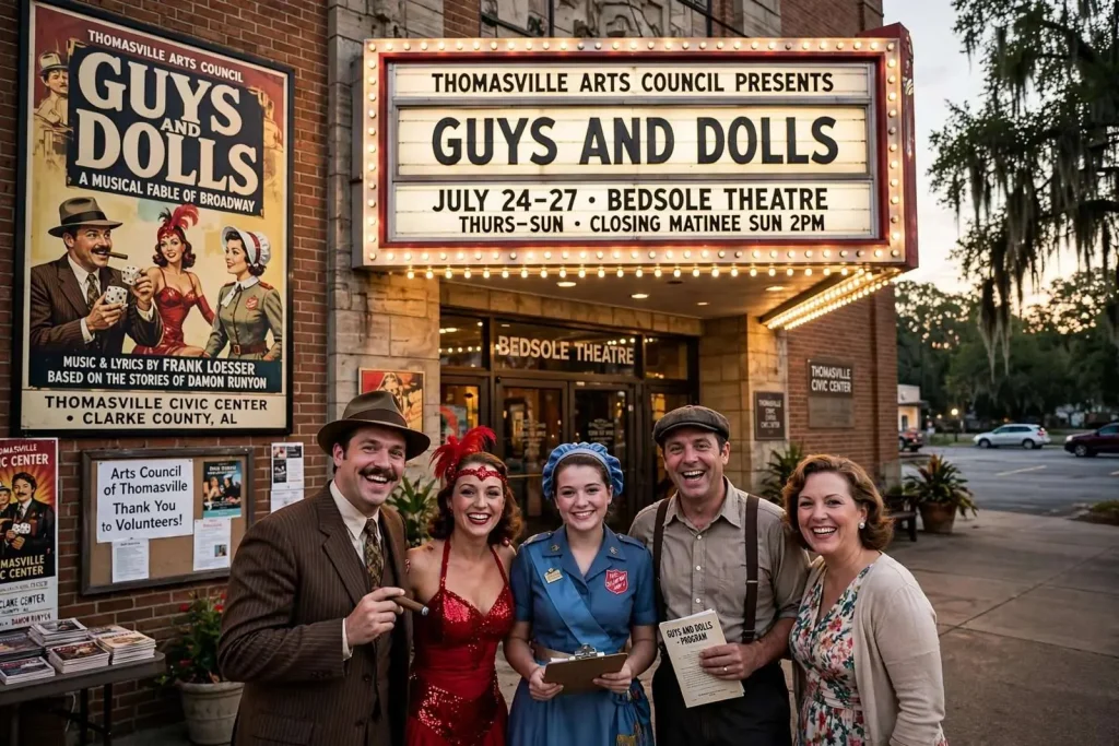 Illustration for the news story: Thomasville Arts Council Brings Broadway’s ‘Guys and Dolls’ to the Bedsole Theatre