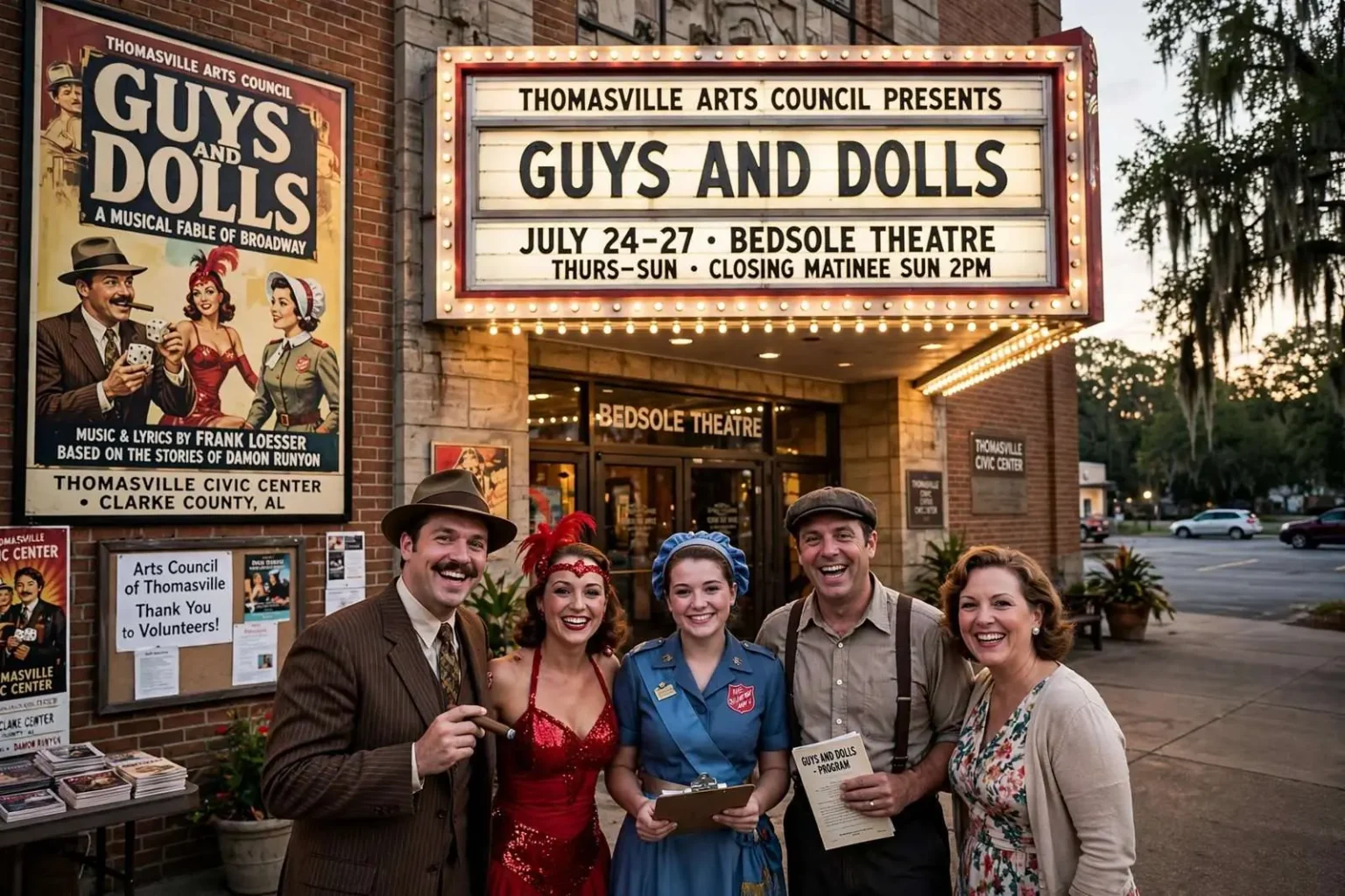Illustration for the news story: Thomasville Arts Council Brings Broadway’s ‘Guys and Dolls’ to the Bedsole Theatre