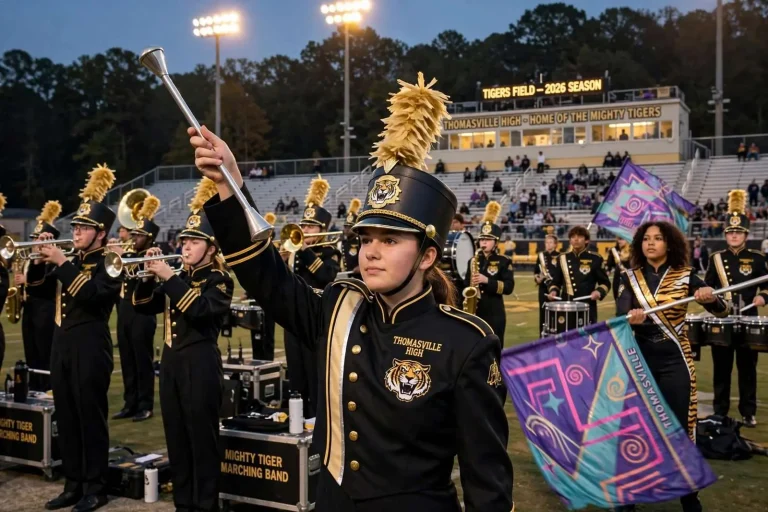 Illustration for the news story: Thomasville High Band Picks ’90s Boy Band Theme for 2026