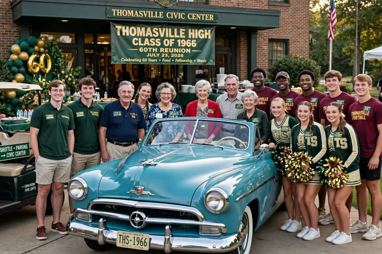 Illustration for the news story: Thomasville High Class of 1966 Marks 60th Reunion With Vintage Car, Volunteers