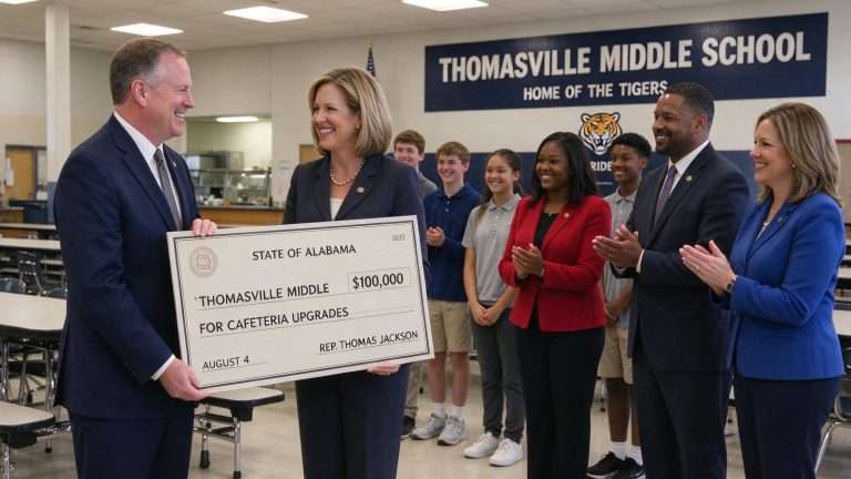 Illustration for the news story: Thomasville Middle School Receives $100,000 State Grant for Cafeteria Upgrades