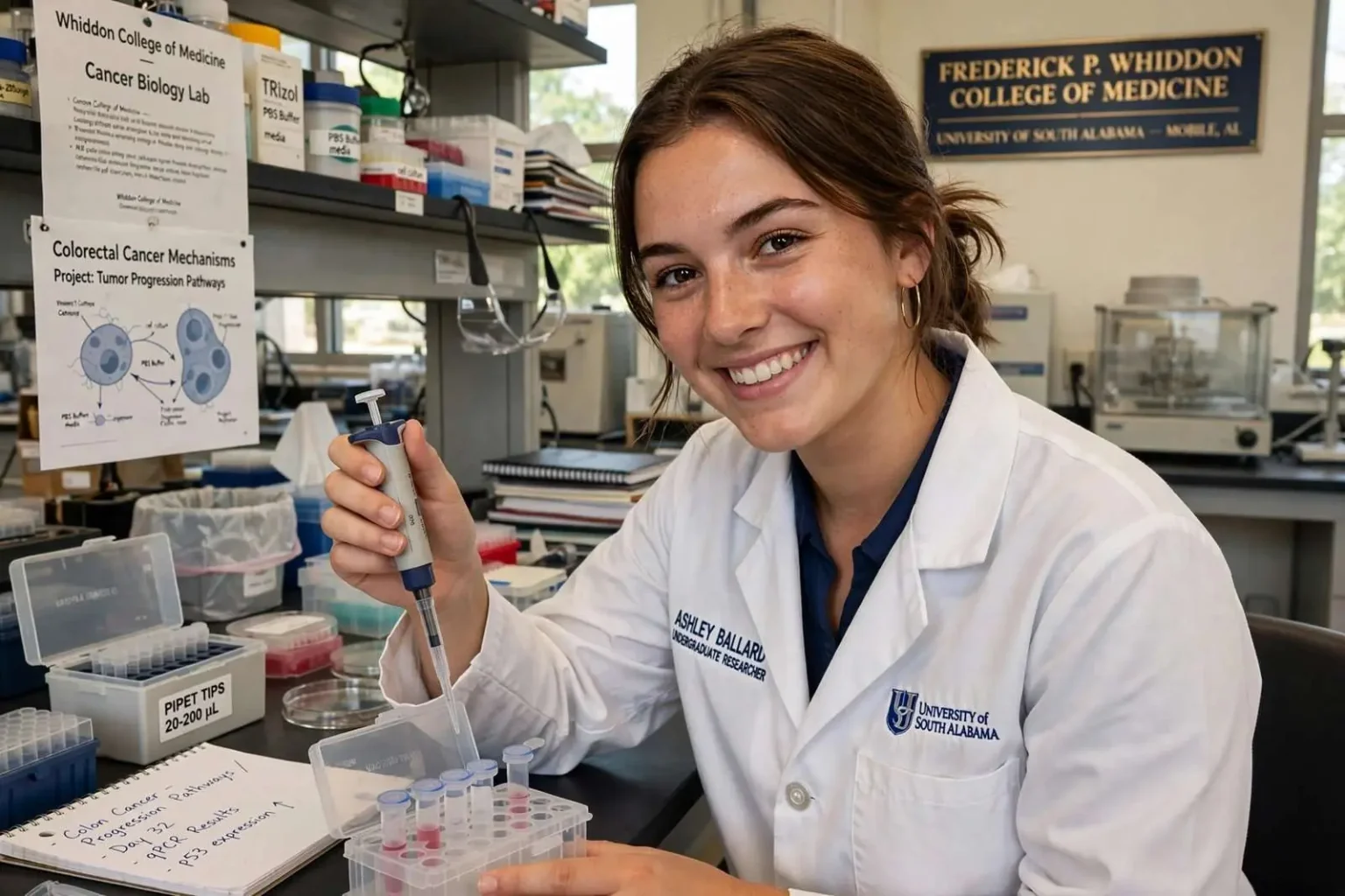 Illustration for the news story: Thomasville’s Ashley Ballard Completes Summer Cancer Research Program at USA