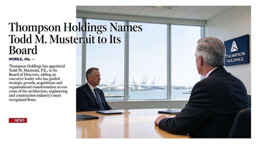 Illustration for the news story: Thompson Holdings Names Todd M. Musterait to Its Board