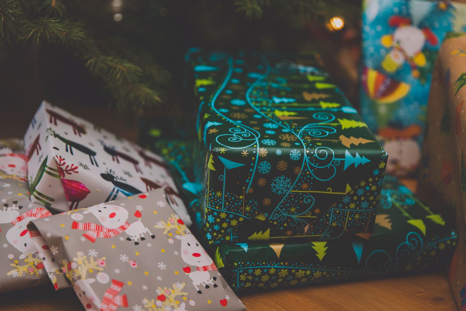 Wrapped Christmas presents ready for a toy donation drive