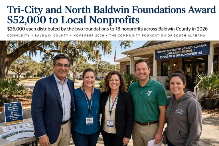 Illustration for the news story: Tri-City and North Baldwin Foundations Award $52,000 to Local Nonprofits