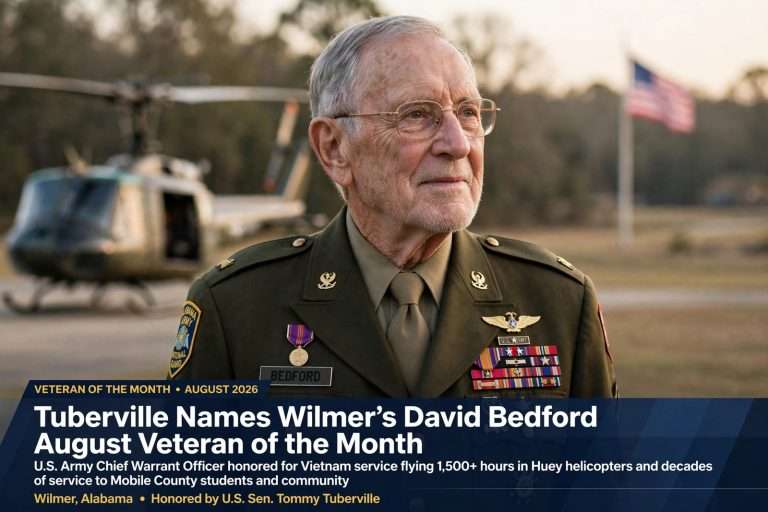 Illustration for the news story: Tuberville Names Wilmer’s David Bedford August Veteran of the Month