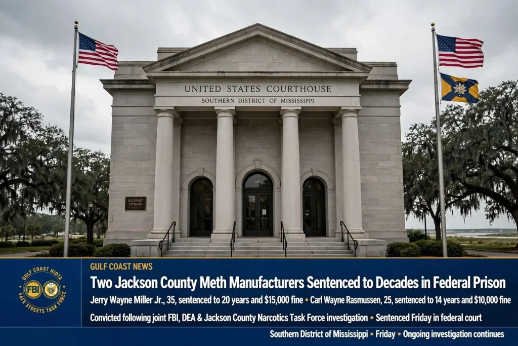 Illustration for the news story: Two Jackson County Meth Manufacturers Sentenced to Decades in Federal Prison