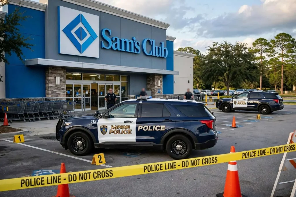 Illustration for the news story: Two Mobile Residents Arrested After Armed Robbery During Gun Sale at Daphne Sam’s Club