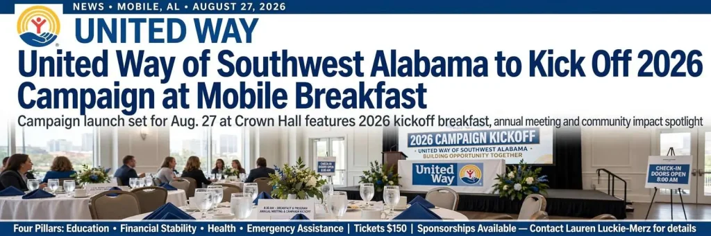 Illustration for the news story: United Way of Southwest Alabama to Kick Off 2026 Campaign at Mobile Breakfast