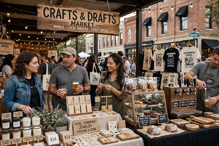 Illustration for the news story: Updated: Crafts and Drafts market in Mobile helps small businesses reach customers — Expanded Local Coverage