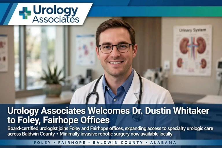 Illustration for the news story: Urology Associates Welcomes Dr. Dustin Whitaker to Foley, Fairhope Offices