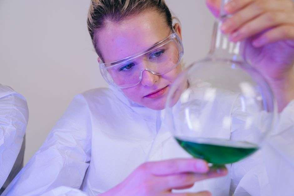 Student working in a research laboratory setting
